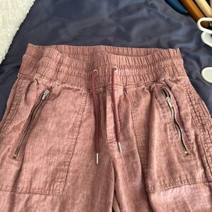 Athleta size 6 linen stretch waist wide leg pants